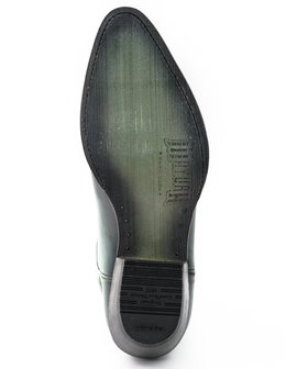 Mayura Boots 2374 Vintage Groen/Grijs Dames Cowboy fashion Enkellaars Spitse Neus Western Hak Echt Leer