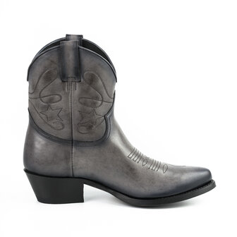 Mayura Boots 2374 Vintage Grijs/ Dames Cowboy fashion Enkellaars Spitse Neus Western Hak Echt Leer