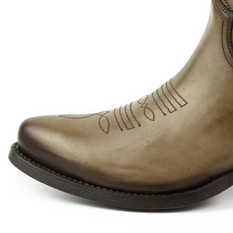 Mayura Boots 2374 Vintage Taupe/ Dames Cowboy fashion Enkellaars Spitse Neus Western Hak Echt Leer