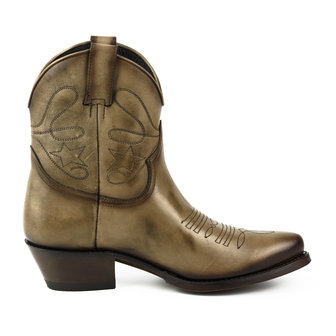 Mayura Boots 2374 Vintage Taupe/ Dames Cowboy fashion Enkellaars Spitse Neus Western Hak Echt Leer