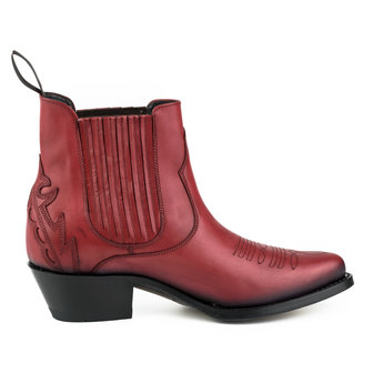 Mayura Boots Marilyn 2487 Rood/ Dames Cowboy Western Fashion Enklelaars Spitse Neus Schuine Hak Elastiek Sluiting Echt Leer