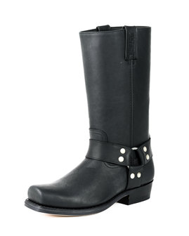 Mayura Boots 01 Zwart/ Biker Western Heren Laarzen Vierkante Neus Platte Hak Vast Sierspoor