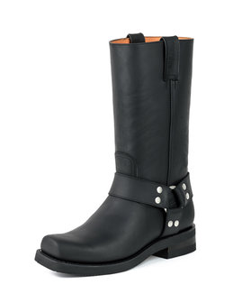 Mayura Boots 1501 Zwart/ Biker Western Laarzen Heren Vierkante Neus Oliebestendige Rubber Zool Kalfs Leer