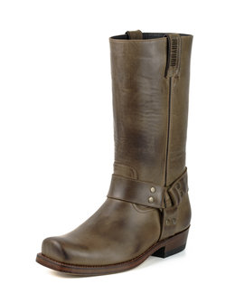 Mayura Boots 01 Bruin/ Biker Western Laarzen Mannen Vierkante Neus Platte Hak Vast Sierspoor