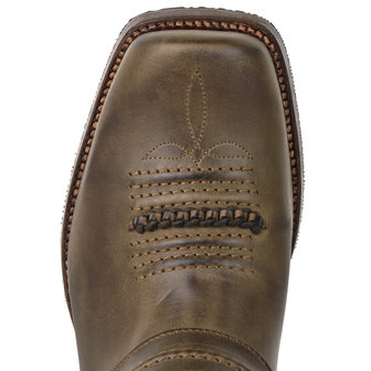 Mayura Boots 2 Bruin/ Biker Western Dames Heren laarzen Vierkante Neus Vast Spoor Vlechtwerk Oliebestendige Zool