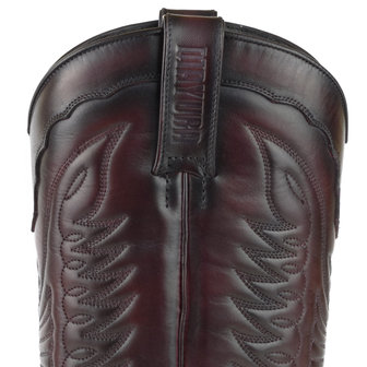 Mayura Boots Indian 2471 Bordeaux/ Cowboy Biker Laarzen Heren Vierkante Neus Platte Hak Afneembaar Spoor Echt Leer