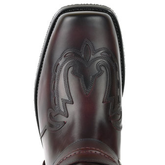 Mayura Boots Indian 2471 Bordeaux/ Cowboy Biker Laarzen Heren Vierkante Neus Platte Hak Afneembaar Spoor Echt Leer