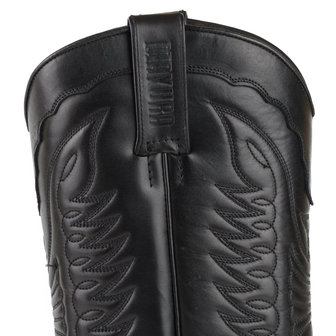 Mayura Boots Indian 2471 Zwart/ Cowboy Biker Laarzen Heren Vierkante Neus Platte Hak Afneembaar Spoor Echt Leer