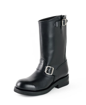 Mayura Boots 1590 Zwart/ Biker Motorlaarzen Heren Ronde Stalen Neus Anti Slip Zool Echt leer