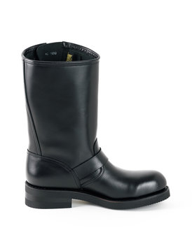 Mayura Boots 1590 Zwart/ Biker Motorlaarzen Heren Ronde Stalen Neus Anti Slip Zool Echt leer