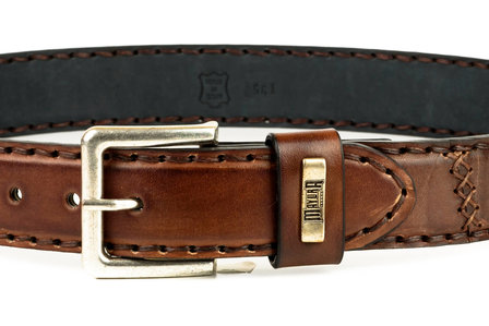 Mayura Riem 925 Cognac Cowboy Western 4 cm Brede Jeans Riem Verwisselbare Gesp Glad leder