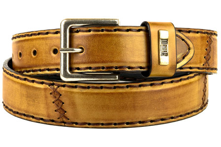 Mayura Belt 925 Whisky Cowboy Western 4 cm Brede Jeans Riem Verwisselbare Gesp Glad leder
