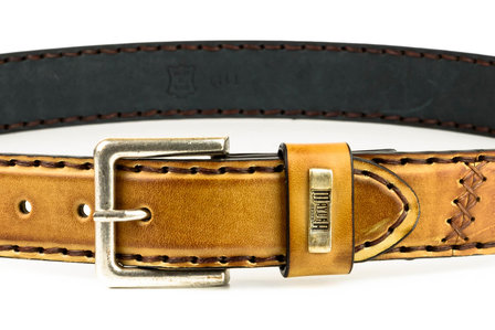 Mayura Belt 925 Whisky Cowboy Western 4 cm Brede Jeans Riem Verwisselbare Gesp Glad leder