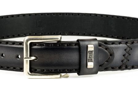 Mayura Riem 925 Antraciet Cowboy Western 4 cm Brede Jeans Riem Verwisselbare Gesp Glad leder