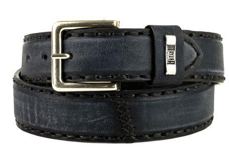 Mayura Riem 925 Vintage Zwart Cowboy Western 4 cm Brede Jeans Riem Verwisselbare Gesp Glad leder