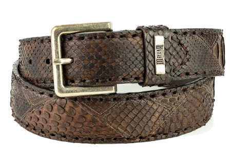 Mayura Riem 1020 Bruin Python 4cm Breed Verwisselbare Gesp