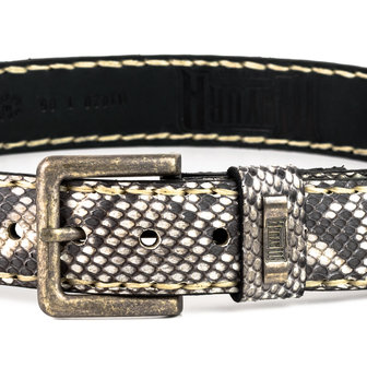 Mayura Riem 1020 Wit Naturel Python 4cm Breed Detail Verwisselbare Gesp