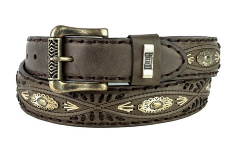 Mayura Riem 338 Kastanje Cowboy Western Concho Vlechtwerk 4cm Breed Verwisselbare Gesp