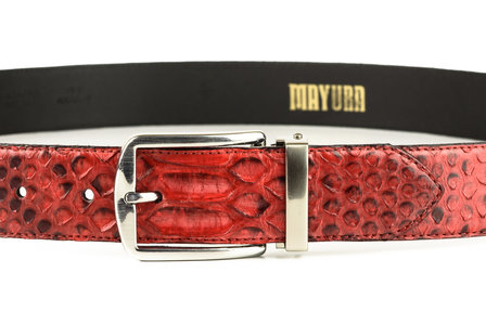 Mayura Riem 810P Rood Python 3.5cm Breed Verwisselbare Gesp