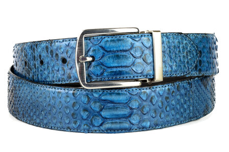 Mayura Riem 810P Blauw Python 3.5cm Breed Verwisselbare Gesp