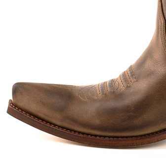 Mayura Boots 20 Kastanjebruin/ Unisex Cowboy Western Laarzen Spitse Neus Schuine Hak Sierstikel Wreef Waxed Leer Neus