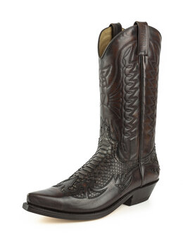 Mayura Boots 1935 Bruin/ Bruin Phyton Spitse Cowboy Western Laarzen Schuine Hak Rechte Schacht Treklussen Goodyear Welted