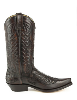 Mayura Boots 1935 Bruin/ Bruin Phyton Spitse Cowboy Western Laarzen Schuine Hak Rechte Schacht Treklussen Goodyear Welted