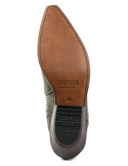Mayura Boots Rock 2500 Taupe/ Spitse Western Heren Enkellaars Python Schuine Hak Elastiek Sluiting Vintage Look
