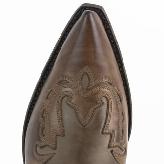 Mayura Boots 17 Taupe Ecotan  Dames Heren Cowboy Western Laarzen Spitse Neus Schuine Hak Waxed Leer Wreef