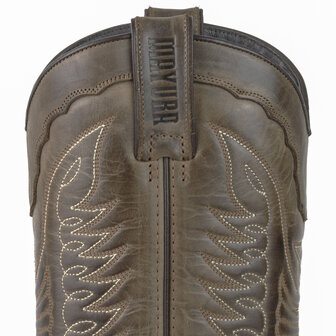 Mayura Boots 17 Taupe/ Men Women Cowboy Western Boots Pointed Toe Slanted Heel Waxed Leather Shaft