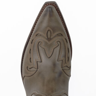 Mayura Boots 17 Taupe/ Men Women Cowboy Western Boots Pointed Toe Slanted Heel Waxed Leather Nose