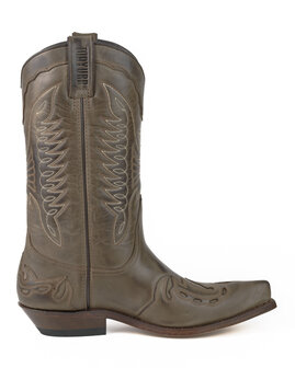 Mayura Boots 17 Taupe/  Dames Heren Cowboy Western Laarzen Spitse Neus Schuine Hak Waxed Leer