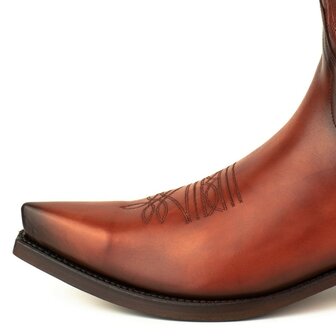 Mayura Boots 1920 Cognac/ Pointed Cowboy Western Line Dance Ladies Men Boots Slanted Heel Genuine Leather Nose