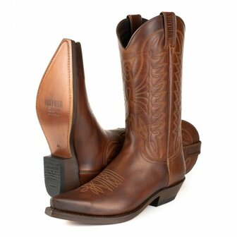 Mayura Boots 1920 Bruin/ Spitse Cowboy Western Line Dance Dames Heren Laarzen Schuine Hak Echt Leer