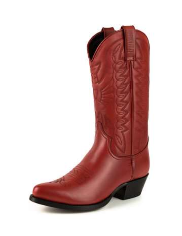 Mayura Boots Arpia 2534 Rood/ Dames Western Laarzen Sierstiksel Spitse Neus Schuine Hak Glad Leer