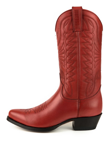 Mayura Boots Arpia 2534 Rood/ Dames Western Laarzen Sierstiksel Spitse Neus Schuine Hak Glad Leer