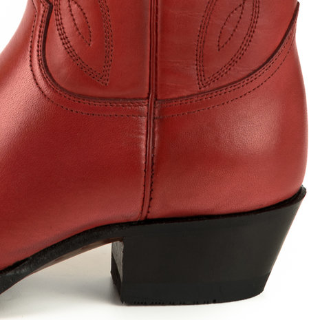 Mayura Boots Arpia 2534 Rood/ Dames Western Laarzen Sierstiksel Spitse Neus Schuine Hak Glad Leer