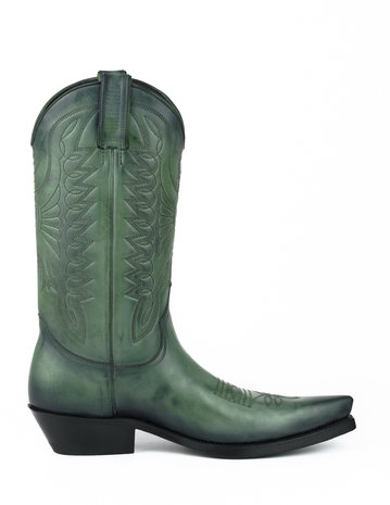 Mayura Boots 1920  Groen/ Spitse Cowboy Western Line Dance Dames Heren Laarzen Schuine Hak Echt Leer