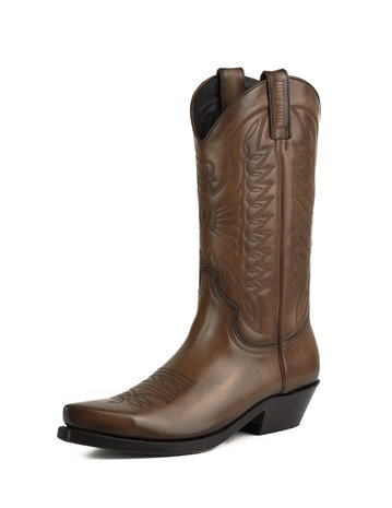 Mayura Boots 1920 Kastanje Bruin/ Spitse Cowboy Western Line Dance Dames Heren Laarzen Schuine Hak Echt Leer