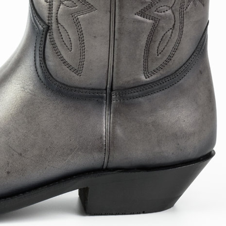 Mayura Boots 1920 Grijs/ Spitse Cowboy Western Line Dance Dames Heren Laarzen Schuine Hak Echt Leer Hak