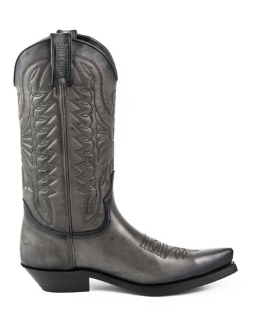 Mayura Boots 1920 Grijs/ Spitse Cowboy Western Line Dance Dames Heren Laarzen Schuine Hak Echt Leer