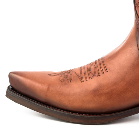 Mayura Boots 1920 Cognac/ Spitse Cowboy Western Line Dance Dames Heren Laarzen Schuine Hak Echt Leer