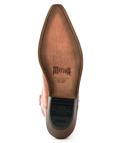 Mayura Boots 1920 Cognac/ Spitse Cowboy Western Line Dance Dames Heren Laarzen Schuine Hak Echt Leer