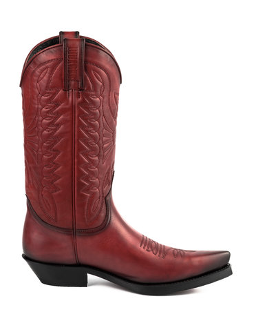 Mayura Boots 1920 Rood/ Spitse Cowboy Western Line Dance Dames Heren Laarzen Schuine Hak Echt Leer