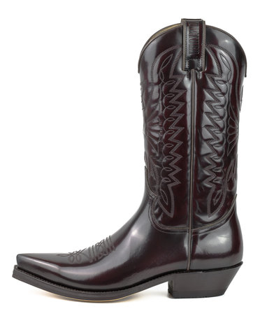 Mayura Boots 1920 Florentic Bordeaux/ Spitse Cowboy Western Line Dance Dames Heren Laarzen Schuine Hak Echt Leer