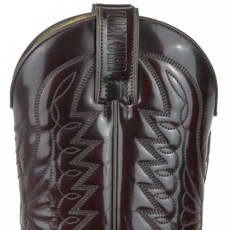 Mayura Boots 1920 Florentic Bordeaux/ Pointed Cowboy Western Line Dance Ladies Men Boots Slanted Heel Genuine Leather Detail Pu