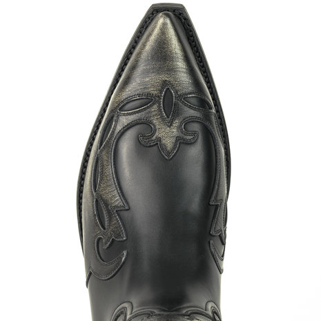 Mayura Boots 1927 Zwart/ Spitse Cowboy Western Dames Heren Laarzen Schuine Hak Two Tone Echt Leer Wreef