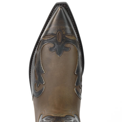 Mayura Boots 1927 Bruin/ Spitse Cowboy Western Dames Heren Laarzen Schuine Hak Two Tone Echt Leer