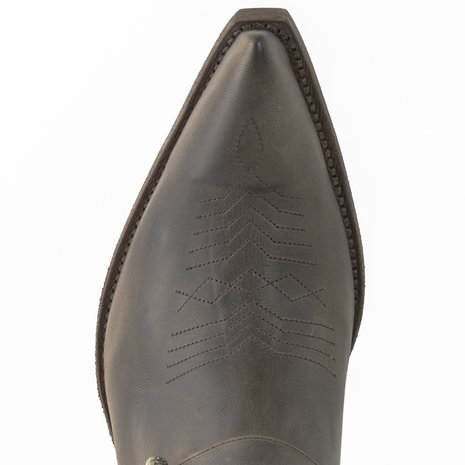 Mayura Boots 14 Donker Grijs/Bruin Heren Cowboy Western Spitse Enkellaars Schuine Hak Rits Afneembaar Spoor Echt Leer