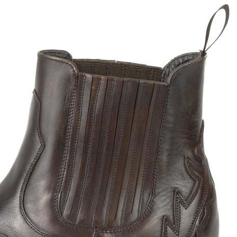 Mayura Boots 21 Bruin/ Spitse Western Enkellaars Heren Rechte Hak Elastiek Echt leer